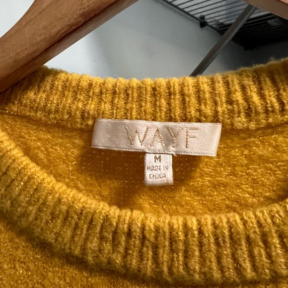 WAYF Twist Front Mustard Sweater - Picture 2 of 3